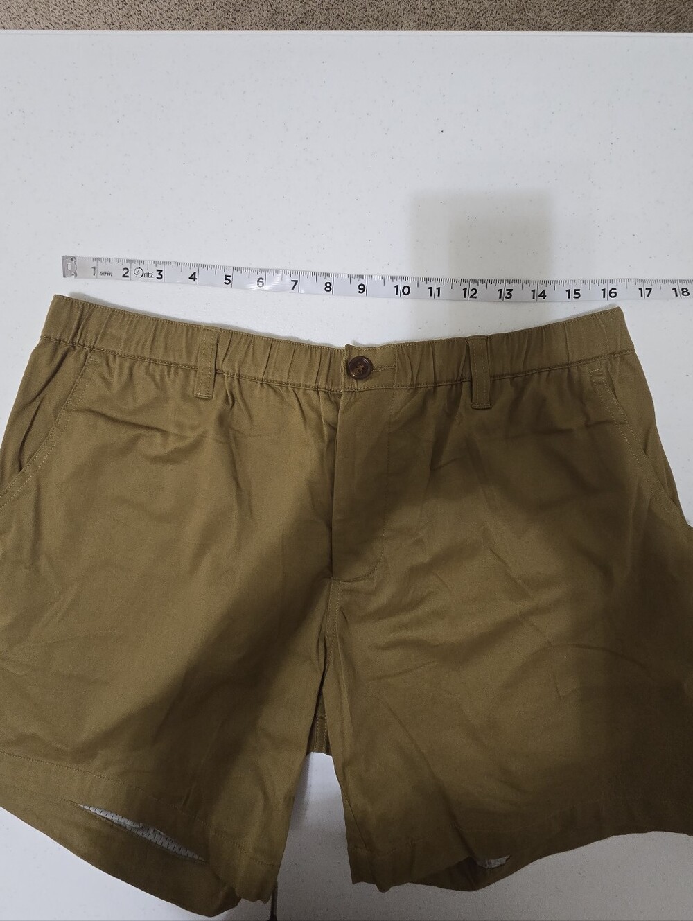 Woof Commando Shorts Men XL Khaki Olive Lined 6" Chino Button Fly Freeball - Picture 4 of 11